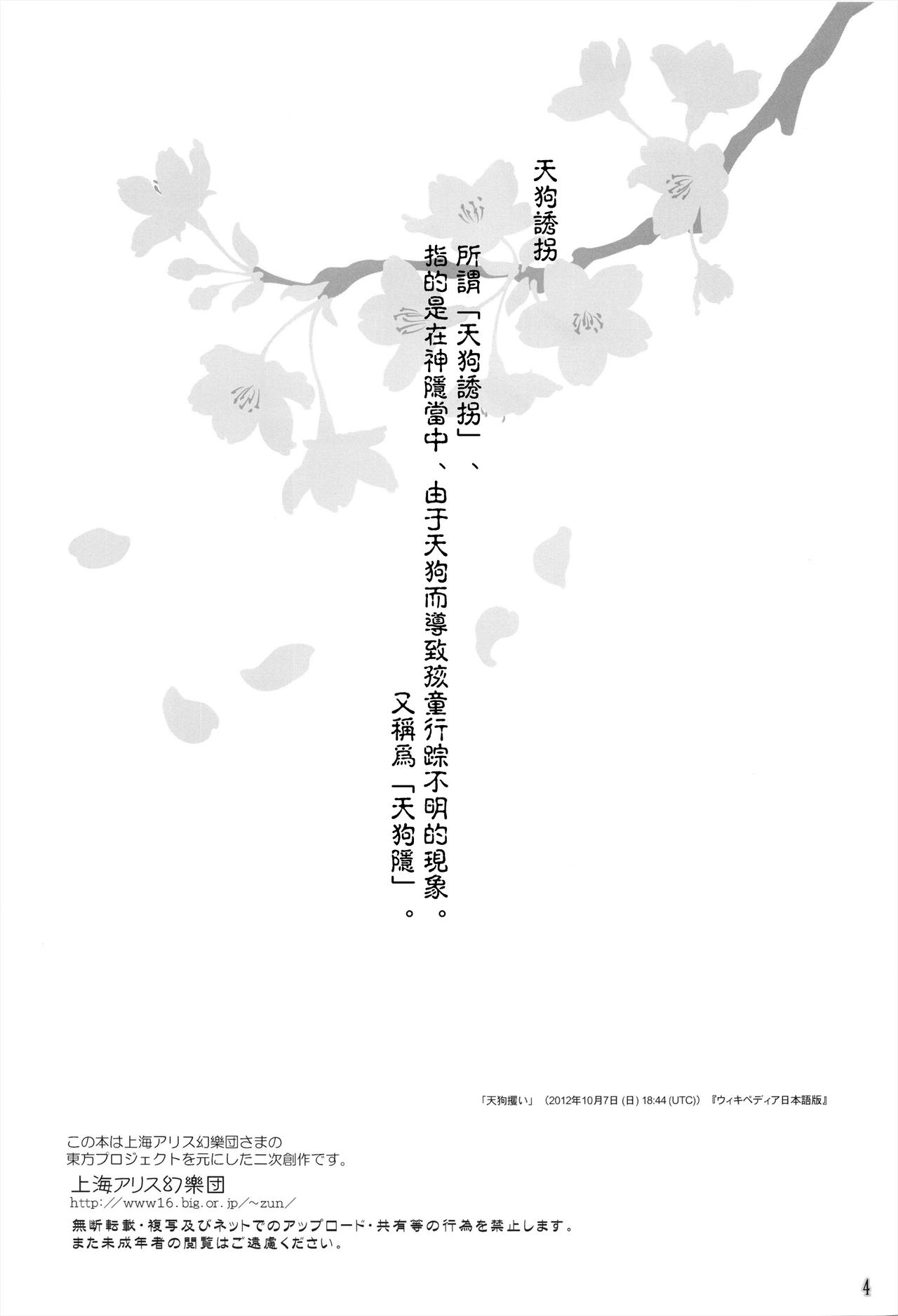 (Reitaisai 10) [Reverse Noise (Yamu)] Tengu Zarai (Touhou Project) [Chinese] [朔夜汉化] (例大祭10) [Reverse Noise (やむっ)] 天狗攫い (東方Project) [中国翻訳]